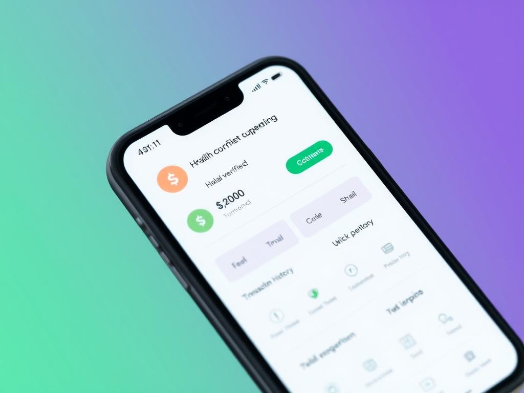 Mobile phone displaying a Shariah-compliant crypto wallet app